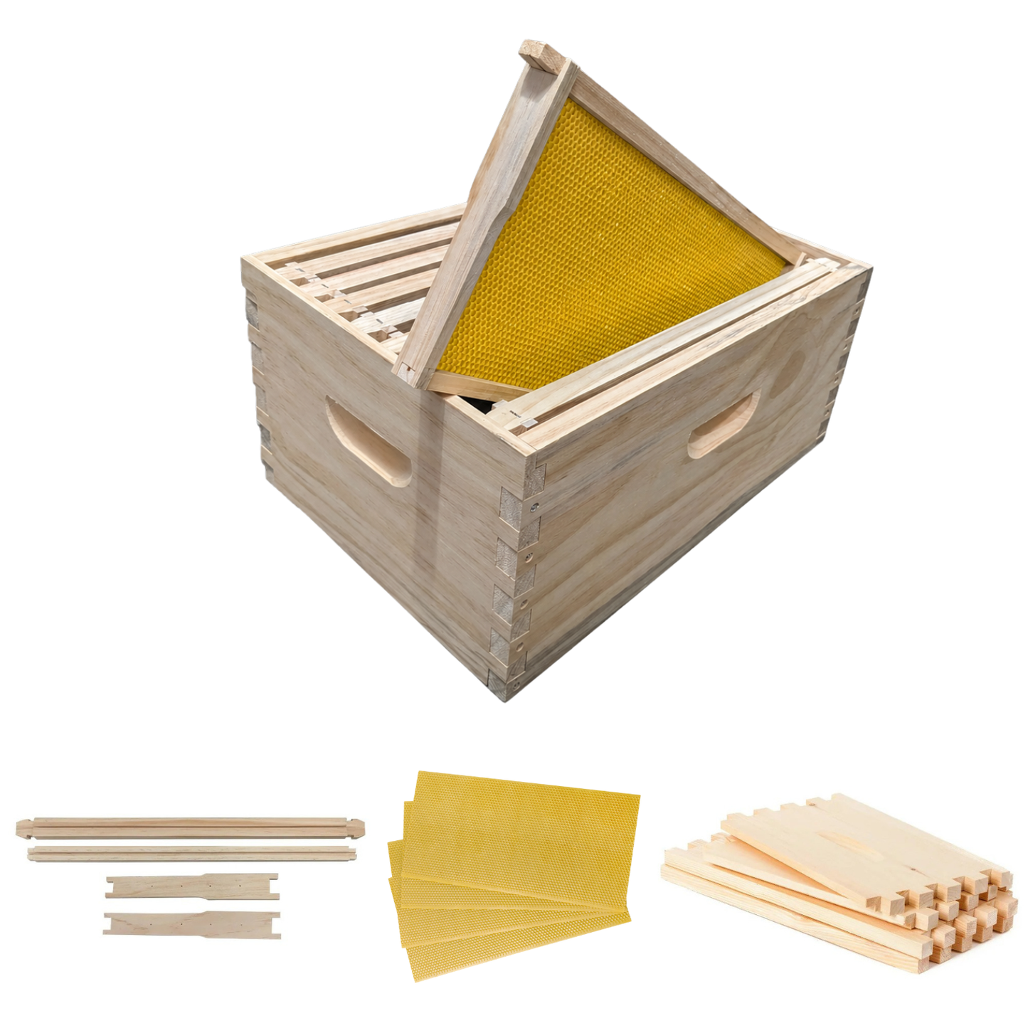 8-Frame Deep Super Box Unassembled Kit, Includes Box, Frames & Foundation