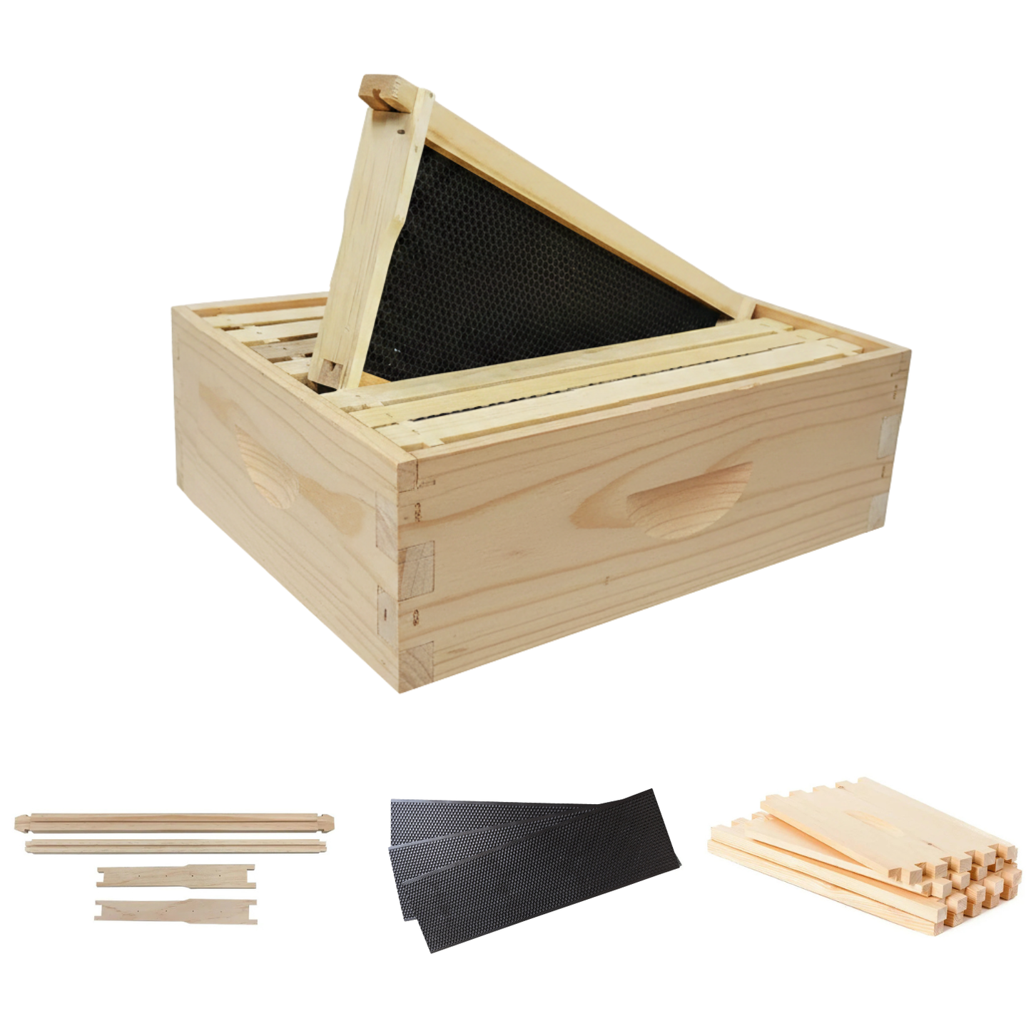 8-Frame MEDIUM Super Box Unassembled Kit, Includes Box, Frames & Black Foundation