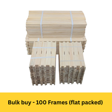 Bulk Buy - 100 Unassembled DEEP Timber Beekeeping Frames - Grooved Top/Bottom Bars