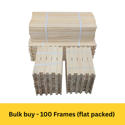 Bulk Buy - 100 Unassembled DEEP Timber Beekeeping Frames - Grooved Top/Bottom Bars
