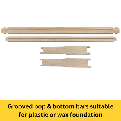 Bulk Buy - 100 Unassembled MEDIUM Timber Beekeeping Frames - Grooved Top/Bottom Bars