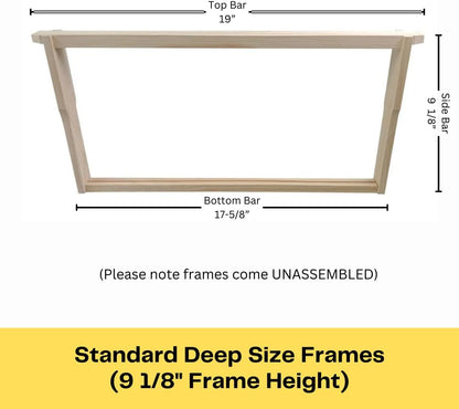 Carton of 20 - Unassembled DEEP Beekeeping Frames With Plastic Foundation