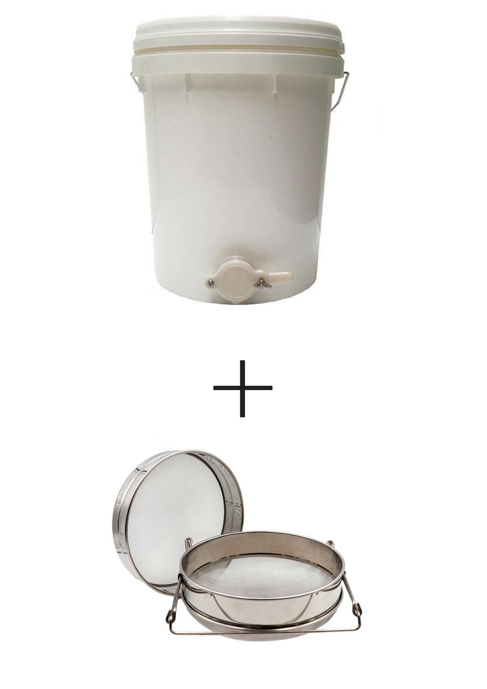 Honey Bucket and double filter strainer