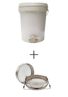 Honey Bucket and double filter strainer