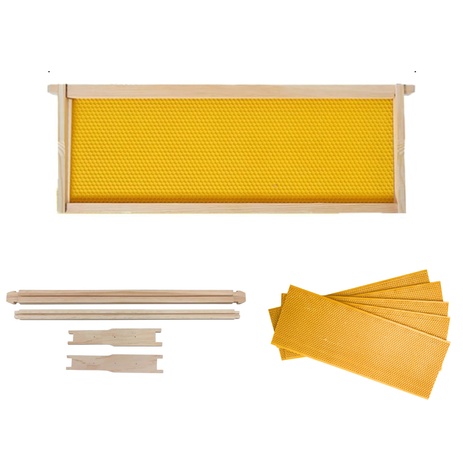 Medium Beekeeping Frame with Plastic Foundation