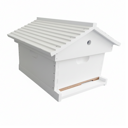 Assembled Painted Beehive - 10F with Gabled Garden Lid