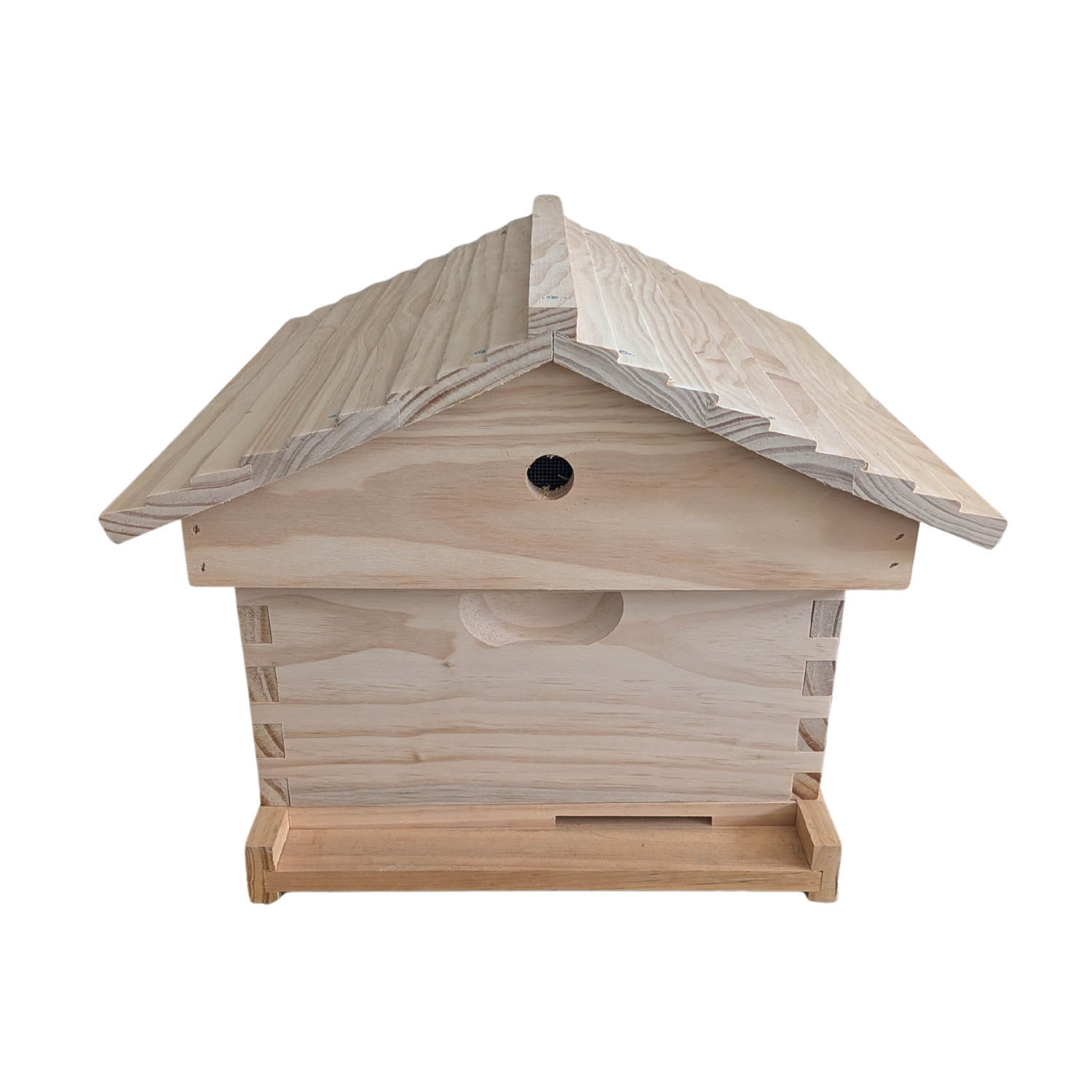 Unassembled beehive kit with gabled pitched garden lid