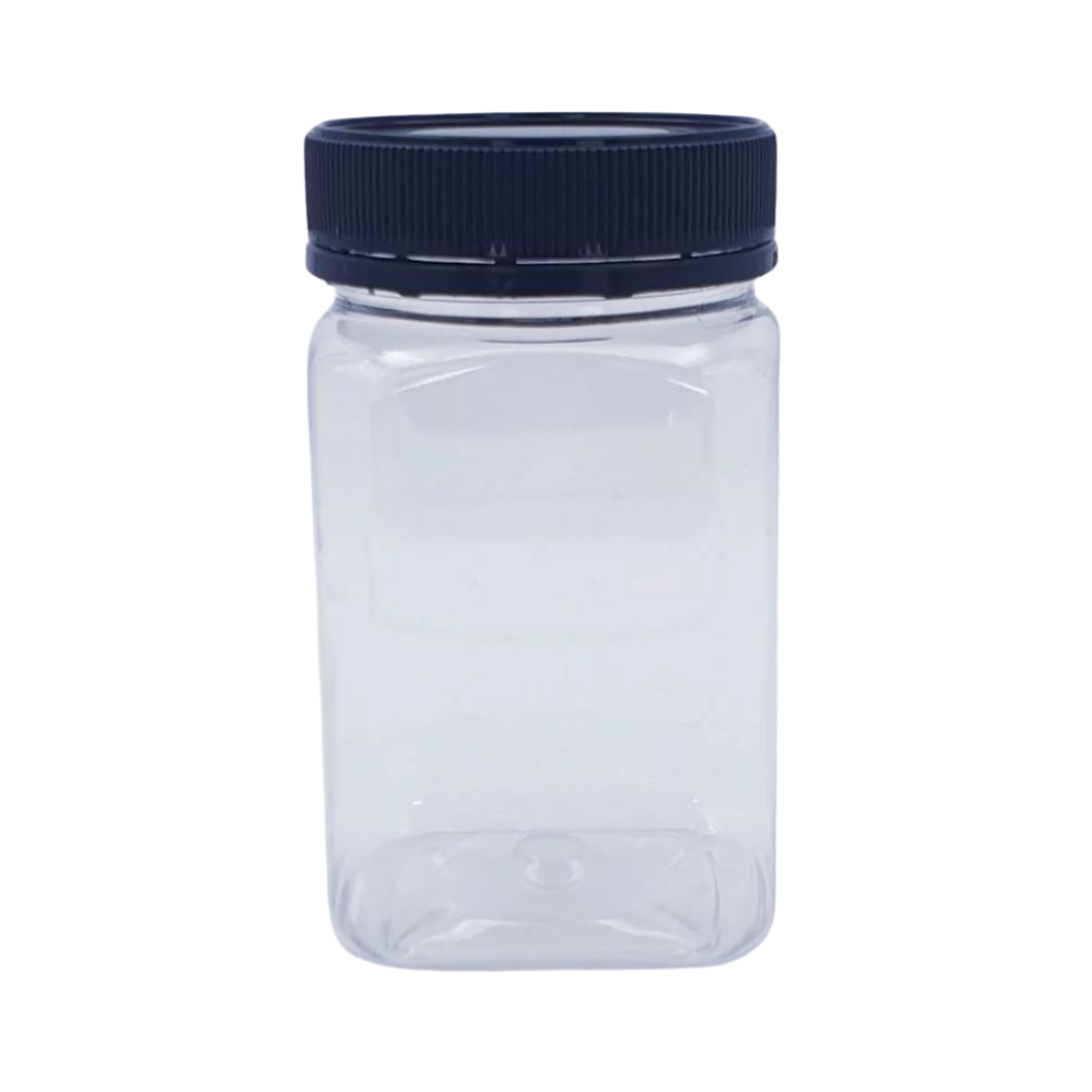 PET 500g plastic honey jars black lids