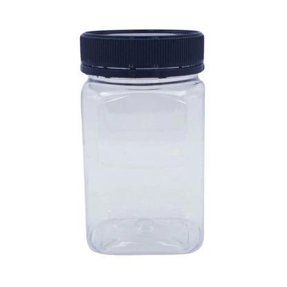 PET 500g plastic honey jars black lids