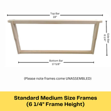 Bulk Buy - 100 Unassembled MEDIUM Timber Beekeeping Frames - Grooved Top/Bottom Bars