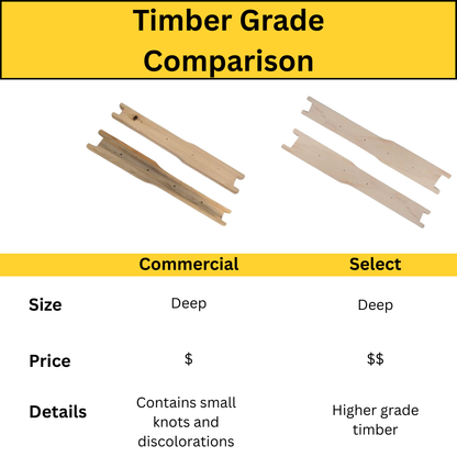 Bulk Buy - 100 Unassembled DEEP Timber Beekeeping Frames - Grooved Top/Bottom Bars
