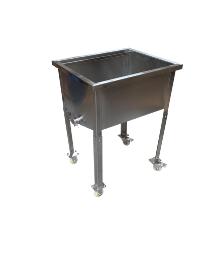 Stainless steel uncapping tray station bench table