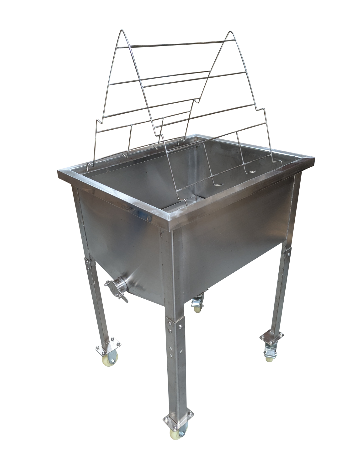 Stainless steel uncapping tray station bench table