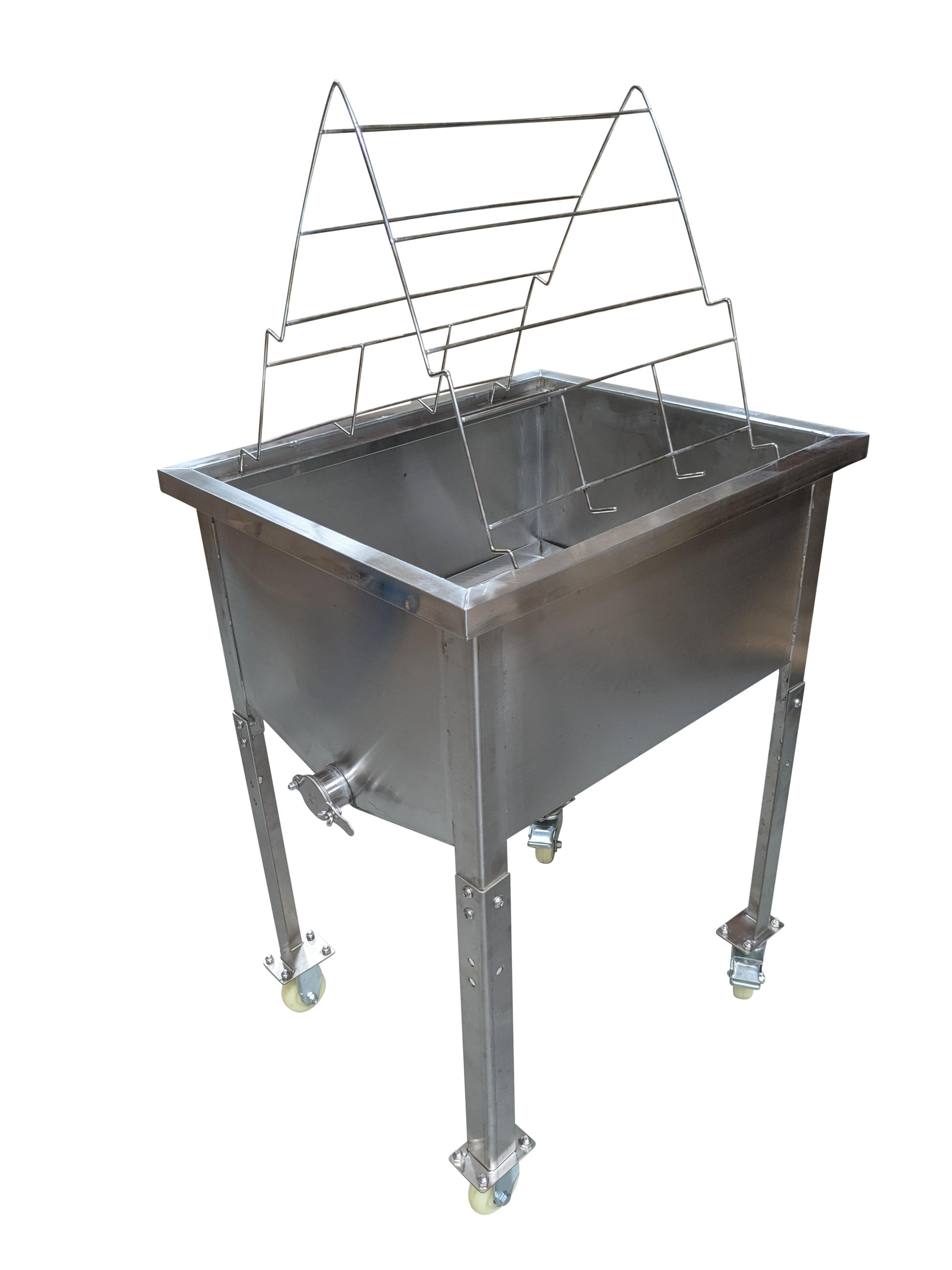 Stainless steel uncapping tray station bench table