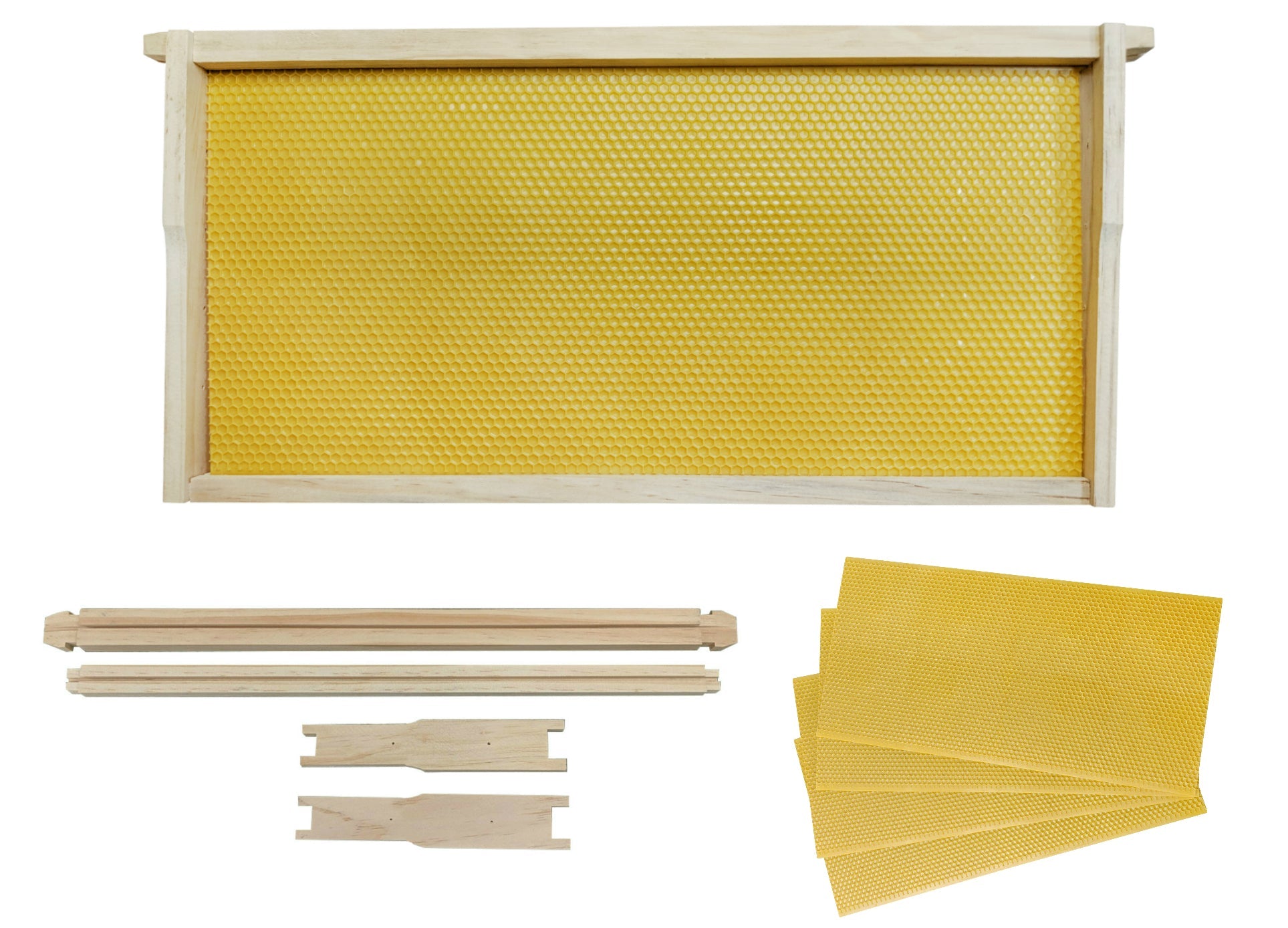 Bulk Buy - 100 x Deep Beekeeping Frames With Yellow Plastic Foundation